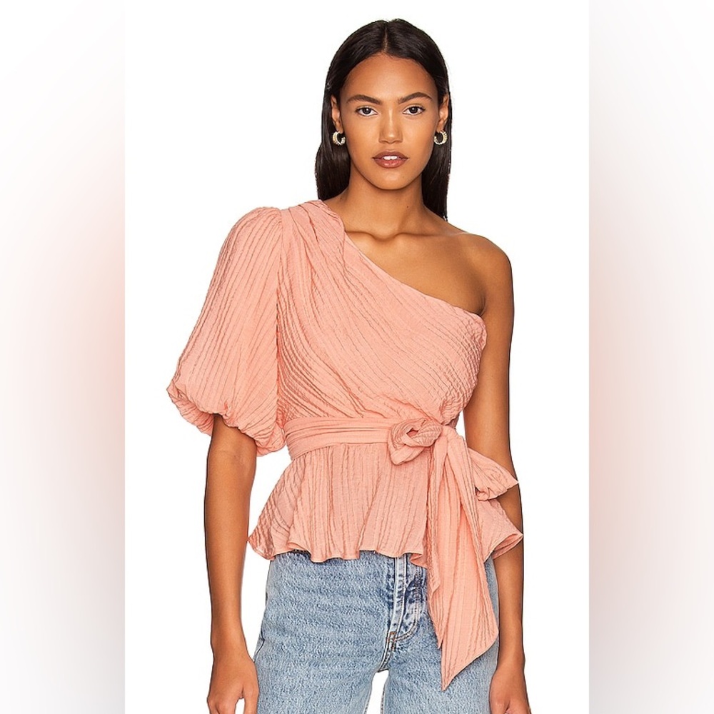 MINKPINK One-Shoulder Peach Tunic